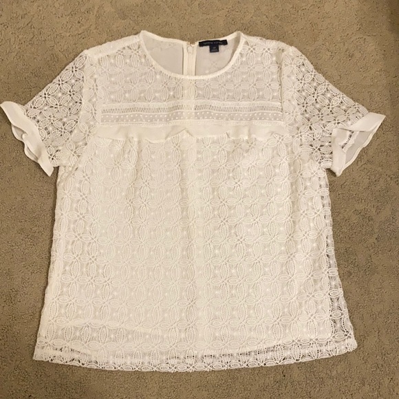 Tommy Hilfiger White Lace Top S/P - Picture 1 of 6